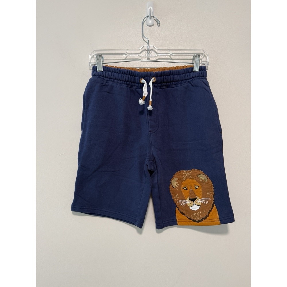 Mini Boden NWT Lion Embroidered Navy Sweatshorts Boy Shorts Size 12Y